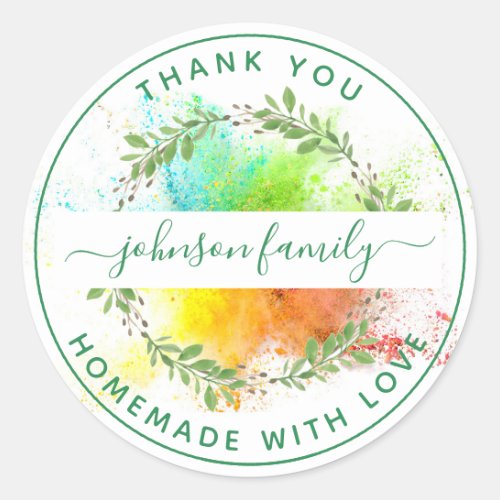 Create Your Own Homemade with Love Thank You Classic Round Sticker