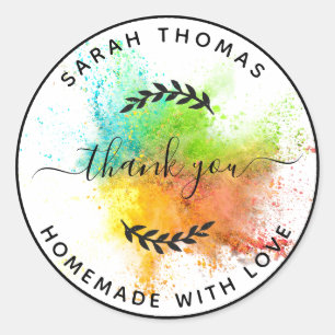 Create Your Own Homemade with Love Thank You Classic Round Sticker