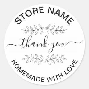 Create Your Own Homemade With Love Thank you Classic Round Sticker