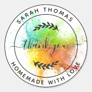 Create Your Own Homemade with Love Thank You Classic Round Sticker