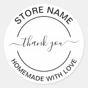 Create Your Own Homemade With Love Thank you Classic Round Sticker