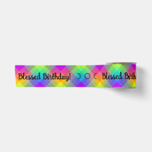 Create Your Own Hot Rainbow Gingham Satin Ribbon
