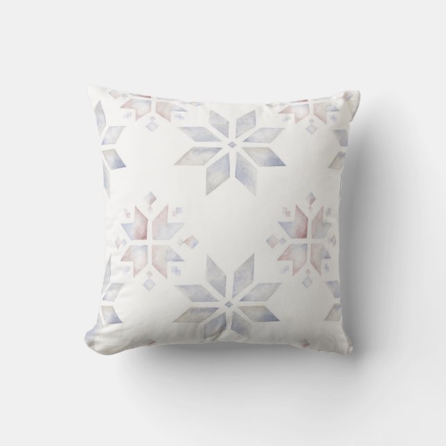 Create Your Own Hygge Magical Snowflakes Throw Pillow (Front)