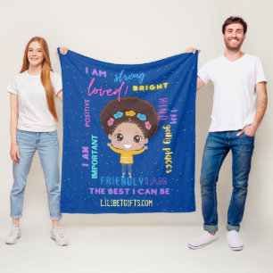Create Your Own I AM - Positive Girl Affirmations Fleece Blanket