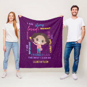 Create Your Own I AM - Positive Girl Affirmations Fleece Blanket