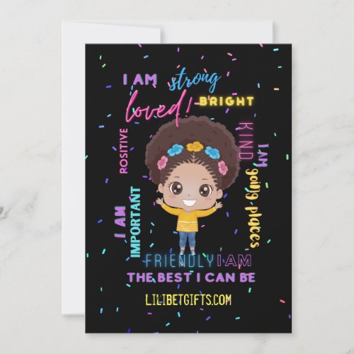 Create Your Own I AM _ Positive Girl Affirmations Invitation