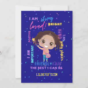 Create Your Own I AM - Positive Girl Affirmations Invitation