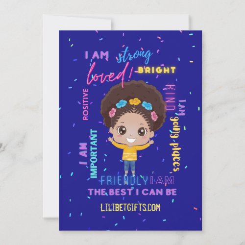 Create Your Own I AM _ Positive Girl Affirmations  Invitation