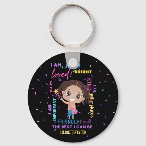 Create Your Own I AM _ Positive Girl Affirmations Keychain