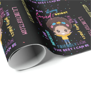 Create Your Own I AM - Positive Girl Affirmations Wrapping Paper
