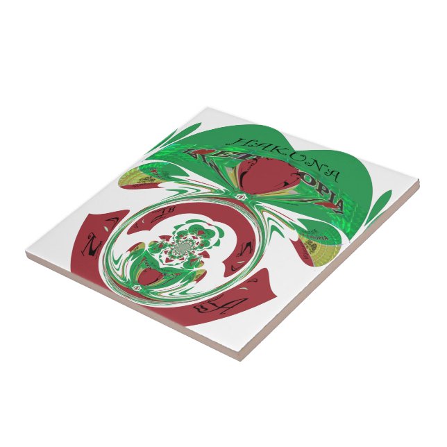 Create your own I love Beautiful Ethiopia Ceramic Tile (Side)