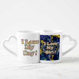 Create Your Own I love Boy I love My Girl Coffee Mug Set