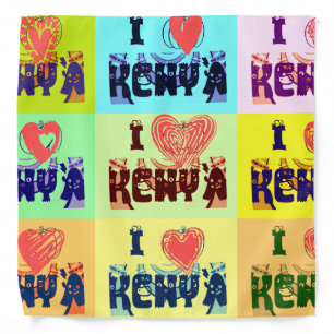 Create Your Own I love Kenya Bandana