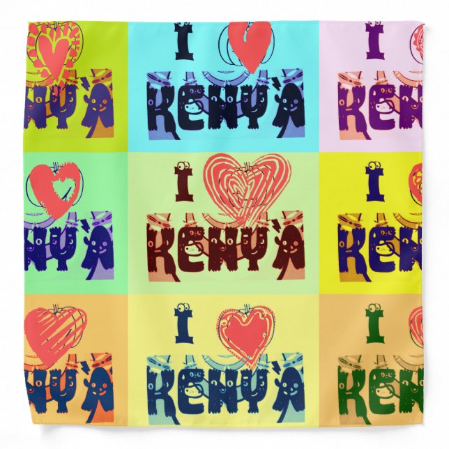 Create Your Own I love Kenya Bandana (Front)