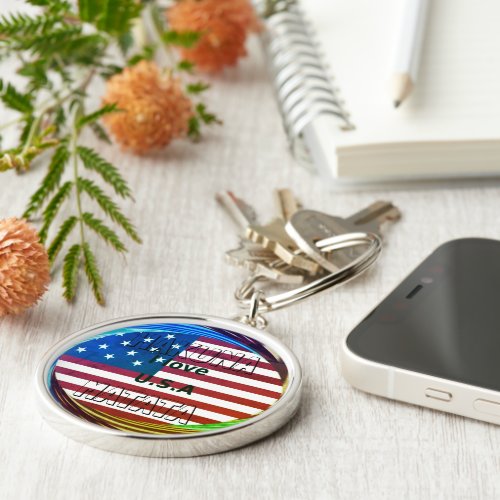 Create Your own I LOVE USA Keychain