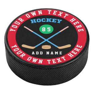 Create Your Own Ice Hockey Custom Name Number Hockey Puck