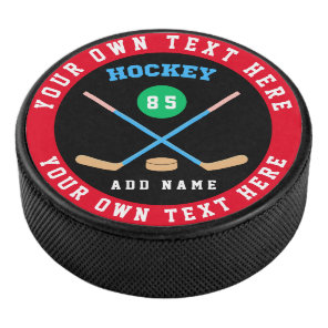 Create Your Own Ice Hockey Custom Name Number Puck