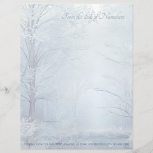 Create Your Own Icy Winter Yule Magical Forest Letterhead