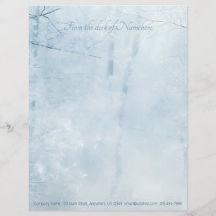 Create Your Own Icy Winter Yule Mystical Forest Letterhead