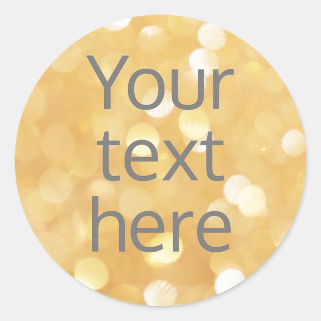create your own image text sticker gold glitter (Front)