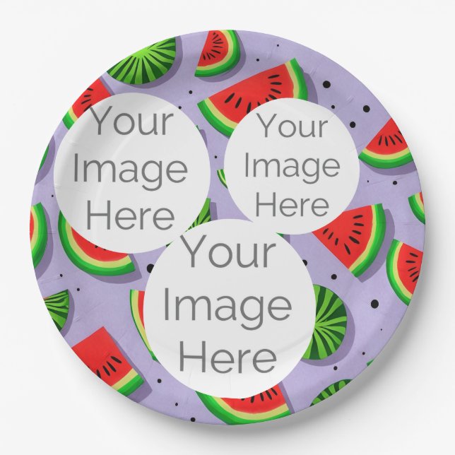 create your own image text watermelon paper plates (Front)