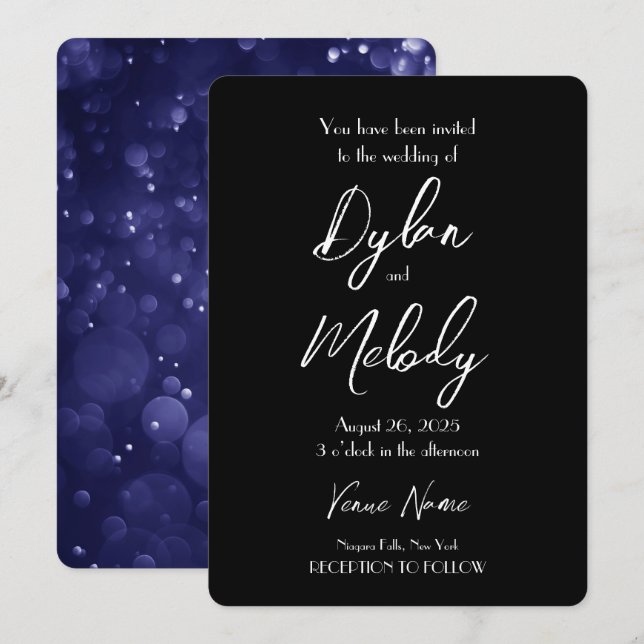 Create Your Own Indigo Waters Wedding Invitation (Front/Back)