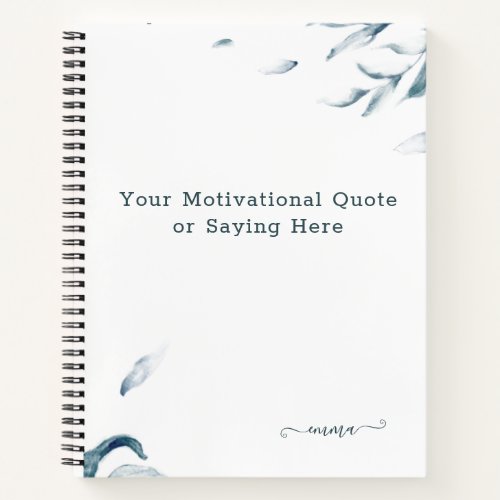 Create Your Own Inspiration Quote Watercolor Blue Notebook