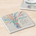 Create Your Own Inspirational Message  Stone Coaster<br><div class="desc">This unique Sone Coaster is decorated with a colorful mosaic Tree of Life design.
Add your chosen inspirational quote or message to personalize it. 
You can edit the font,  font size,  and font color.
Original Mosaic © Michele Davies.</div>
