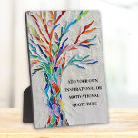 Create Your Own Inspirational/Motivational Quote Plaque<br><div class="desc">This unique Plaque is decorated with a colorful mosaic Tree of Life design.
Add your chosen quote to personalize it. 
Click Customize Further to edit font,  font size and font color.
Original Mosaic © Michele Davies.</div>