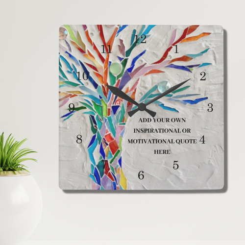 Create Your Own Inspirational/Motivational Quote Square Wall Clock