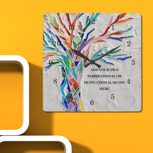 Create Your Own InspirationalMotivational Quote Square Wall Clock