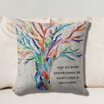 Create Your Own Inspirational/Motivational Quote  Throw Pillow<br><div class="desc">This unique pillow is decorated with a colorful mosaic Tree of Life design.
Add your chosen quote to personalize this pillow. 
Click Customize Further to edit font,  font size and font color.
Original Mosaic © Michele Davies.</div>