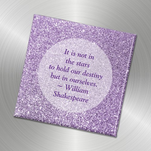 Create Your Own Inspirational Quote Purple Glitter Magnet