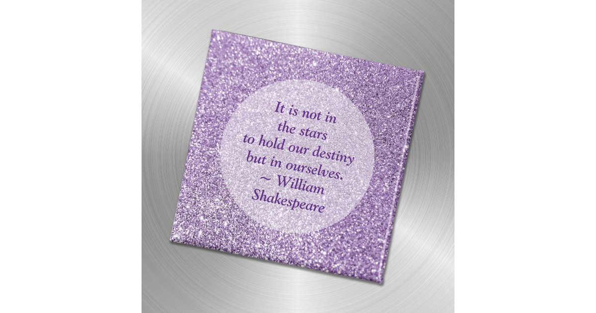 Create Your Own Inspirational Quote Purple Glitter Magnet | Zazzle