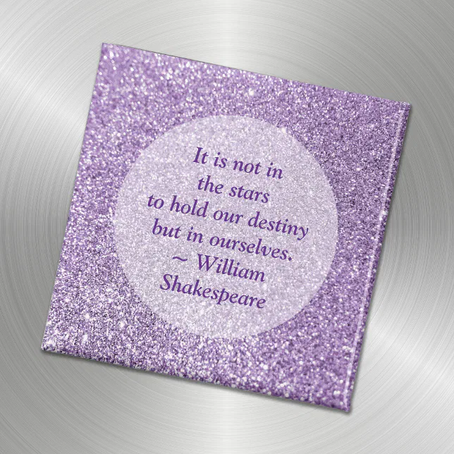 Create Your Own Inspirational Quote Purple Glitter Magnet | Zazzle
