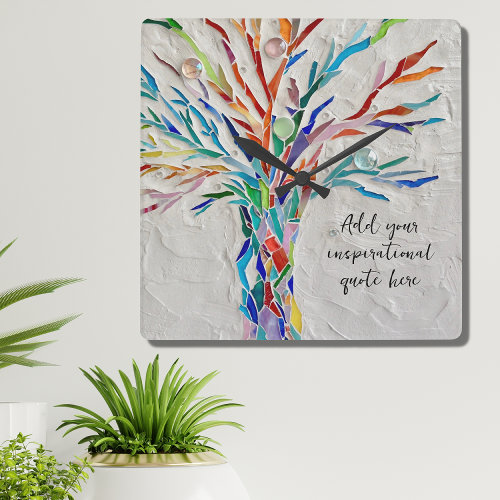 Create Your Own Inspirational Quote Square Wall Clock
