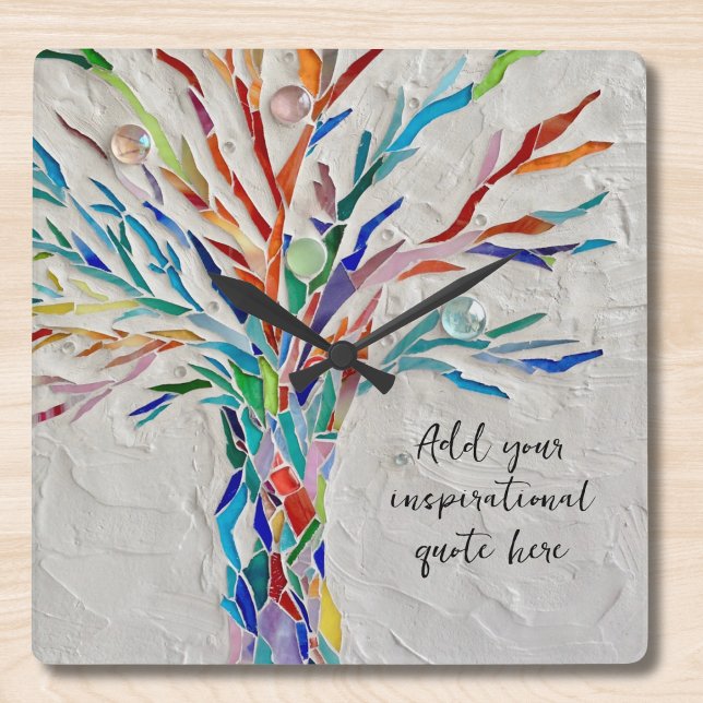 Create Your Own Inspirational Quote Square Wall Clock (Creator Uploaded)
