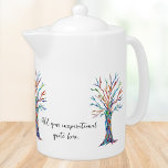 Create Your Own Inspirational Quote Teapot<br><div class="desc">This unique teapot features a colorful mosaic Tree of Life design and stylish script typography.
Add your chosen quote or message to personalize it. 
Original Mosaic © Michele Davies.</div>
