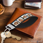 Create Your Own Instagram 10 Photo Collage Wrist Keychain<br><div class="desc">Use up to 10 square or selfie phone photos to create a unique and personal gift. This custom keychain is a stylish blend of bold black and white. Featuring ten carefully selected photos printed on the outer surface, it transforms personal memories into a wearable keepsake, perfect for adding a sentimental...</div>
