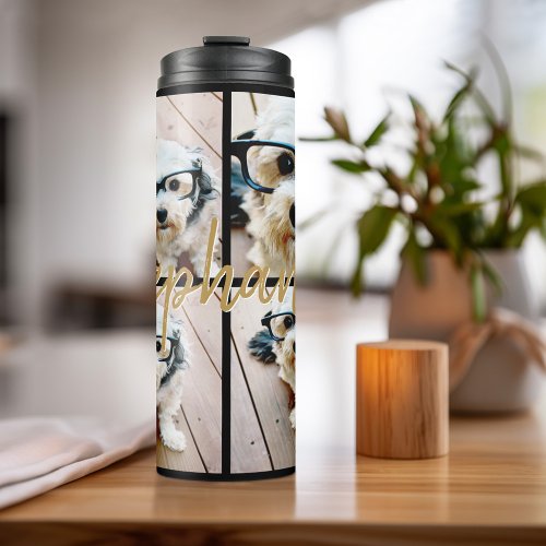 Create Your Own Instagram 4 Photo Collage Thermal Tumbler