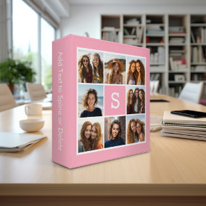 Create Your Own Instagram Collage Custom Monogram 3 Ring Binder
