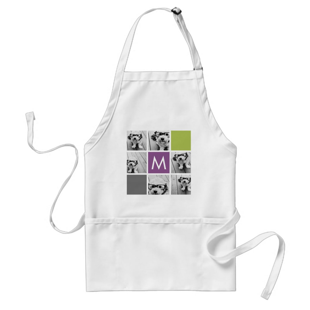 create-your-own-instagram-collage-custom-monogram-adult-apron-zazzle