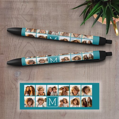 Create Your Own Instagram Collage Custom Monogram Black Ink Pen