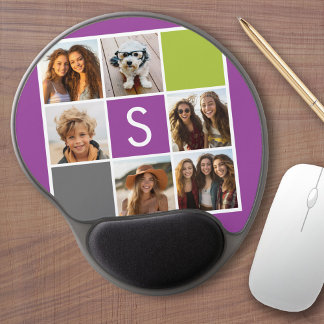 Create Your Own Instagram Collage Custom Monogram Gel Mouse Pad
