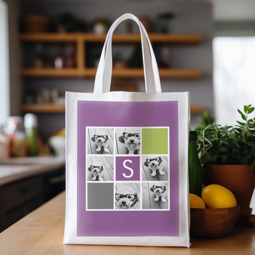 Create Your Own Instagram Collage Custom Monogram Grocery Bag