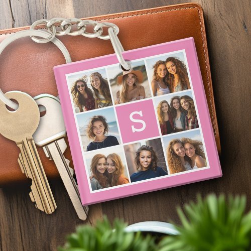Create Your Own Instagram Collage Custom Monogram Keychain
