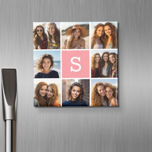 Create Your Own Instagram Collage Custom Monogram Magnet