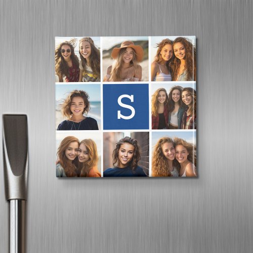 Create Your Own Instagram Collage Custom Monogram Magnet