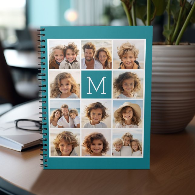 Create Your Own Instagram Collage Custom Monogram Notebook (Personalized notebook - add photos and custom text)