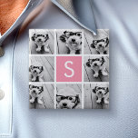 Create Your Own Instagram Collage Custom Monogram Pinback Button<br><div class="desc">You can use 8 square or Instagram photos for this design. Use 8 square photos to create a unique and personal gift. Or you can keep the hipster puppy and make a trendy keepsake. If you need to adjust the pictures,  click on the customize tool to make changes.</div>